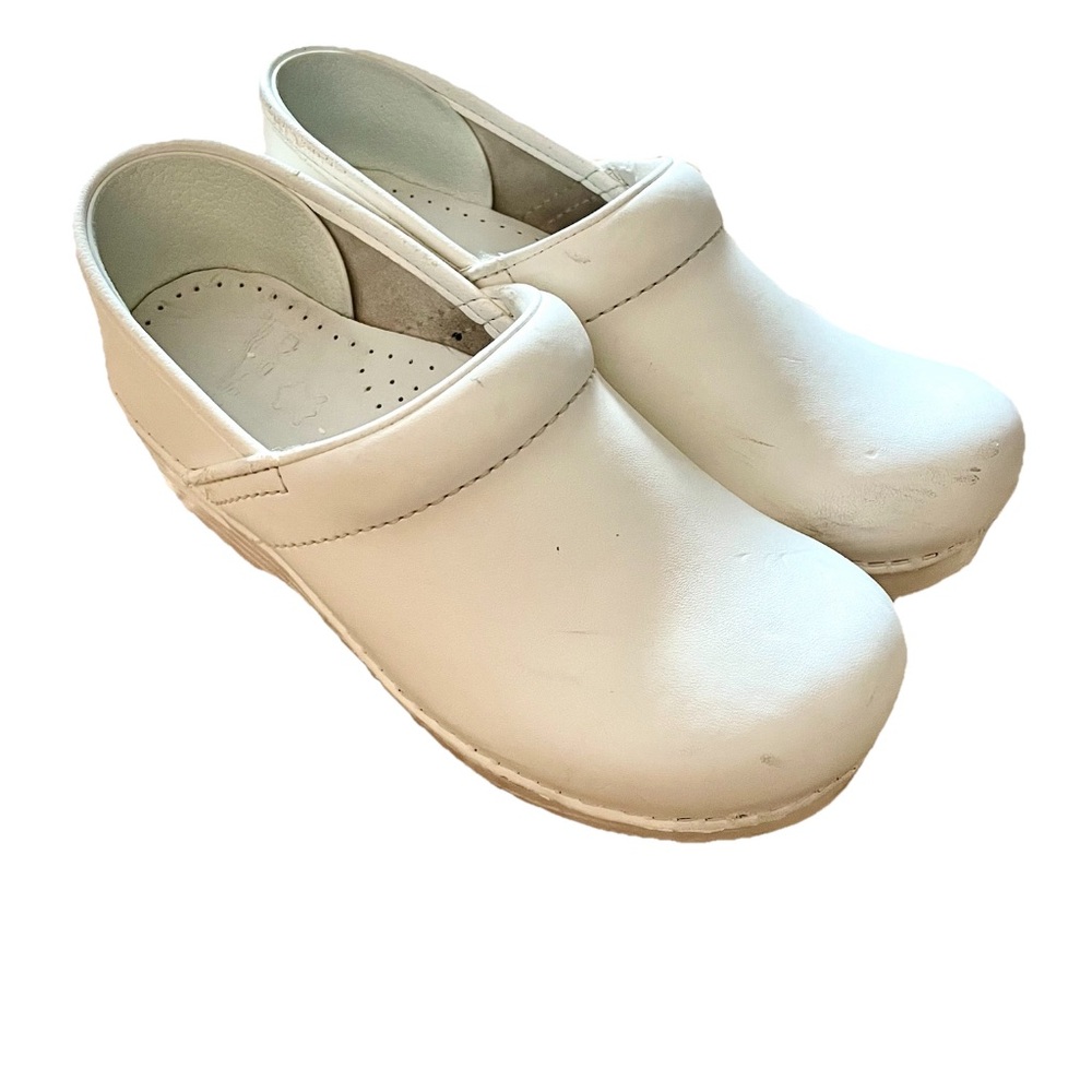 Dansko Professional Box Orthotic Nursing Clogs White Leather Shoes Size 36 Sz 6
